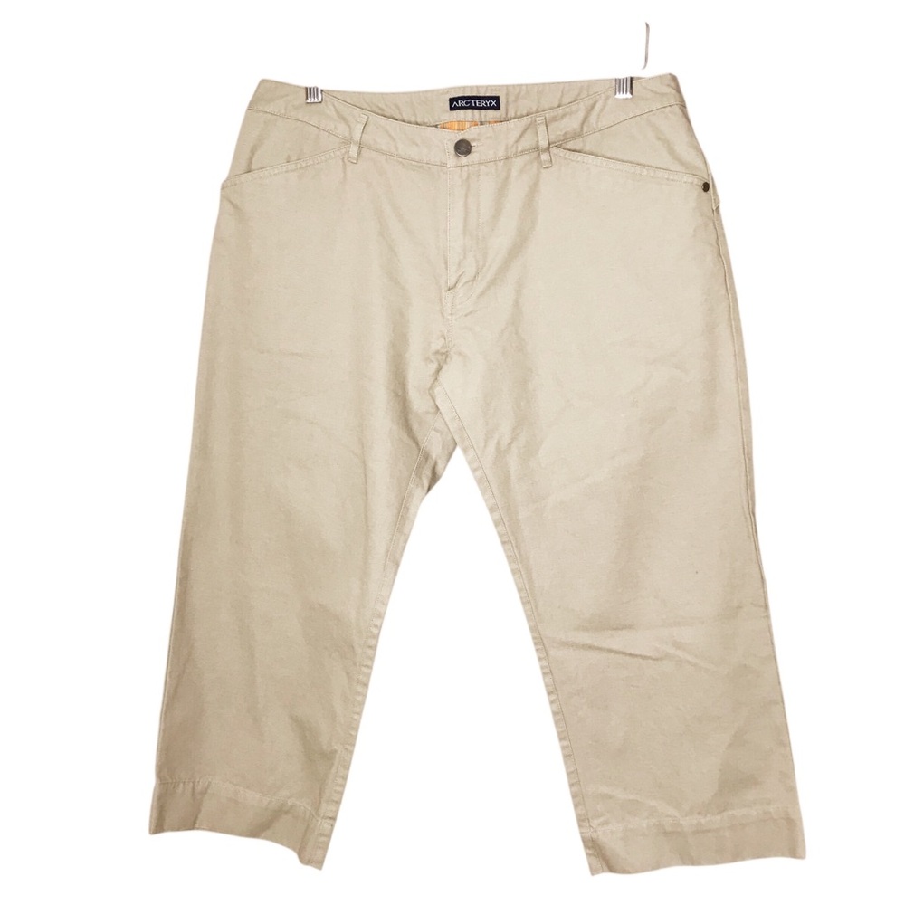 Women's 14 Arc'teryx Tan Brown Pant Capri Pants Hiking Outdoor Cropped Technical